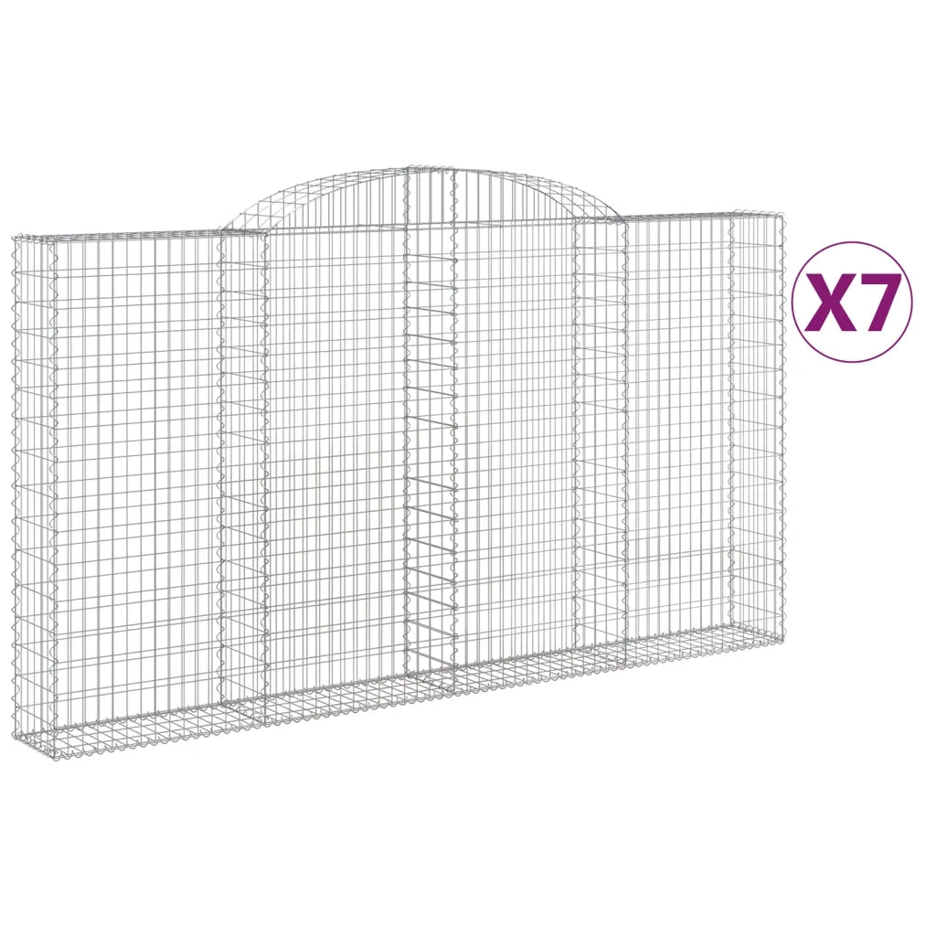 Cesti Gabbioni ad Arco 7 pz 300x30x160/180 cm Ferro Zincato 3146580