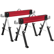 Cavalletto da lavoro pieghevole ¨C Zephmum ¨C 7 regolazioni altezza 64-81 cm metallo rosso