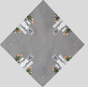 Tappeto da tavolo 85 x 85 cm con adesivo di carta da parati pasqua in grigio, fiori, Pasqua, primavera