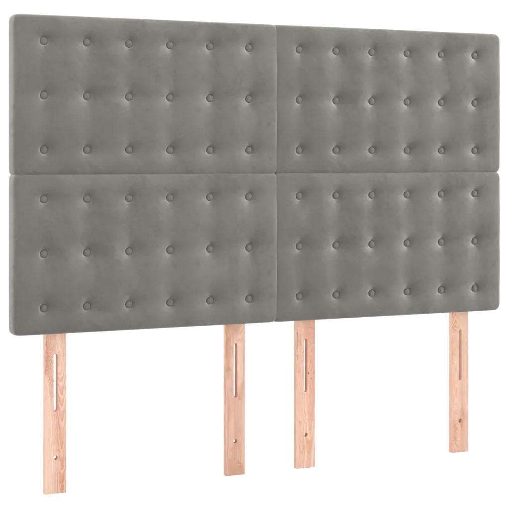 Giroletto a Molle con Materasso Grigio Chiaro 140x200cm Velluto 3129453