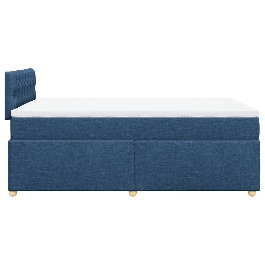 Giroletto a Molle con Materasso Blu 120x200 cm in Tessuto