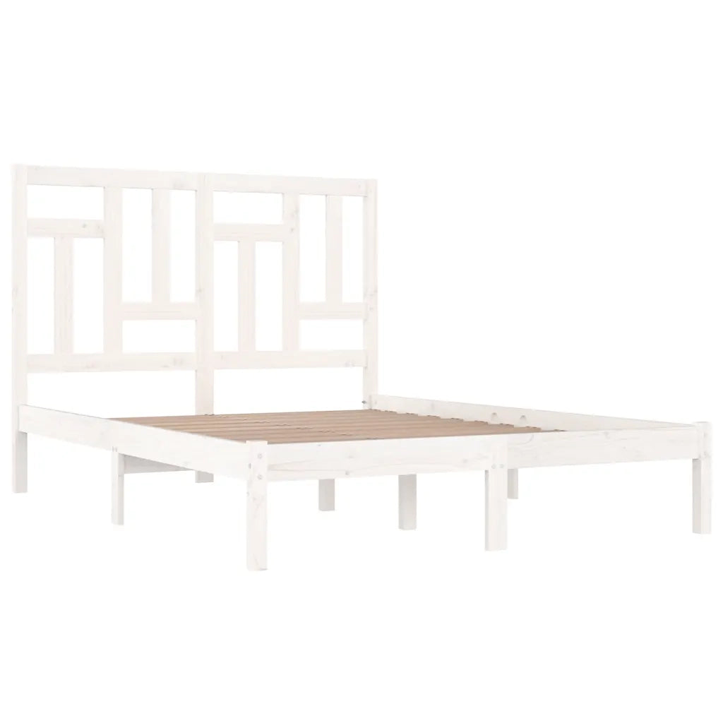 Letto senza Materasso Bianco 140x190 cm Legno Massello di Pino 3104524