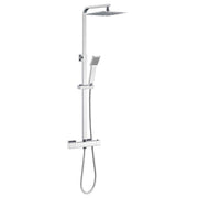 AICA ITALY Sistema Doccia con Miscelatore Termostatico a 38℃ e Soffione Quadrato 25x25cm Altezza Regolabile 75-118cm Cromo