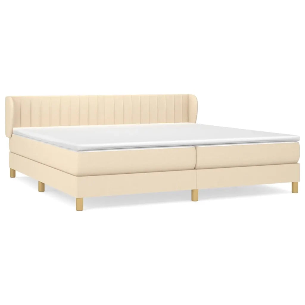 Giroletto a Molle con Materasso Crema 200x200 cm in Tessuto