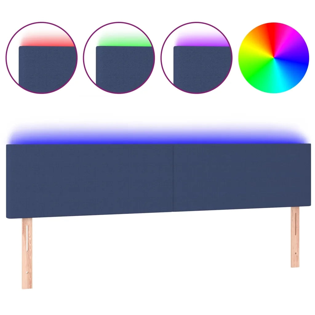Testiera | Testata a LED Blu 160x5x78/88 cm in Tessuto