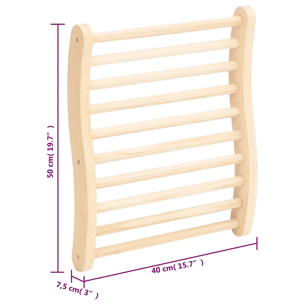 Schienale a Forma di S per Sauna in Legno Massello di Pino 51691