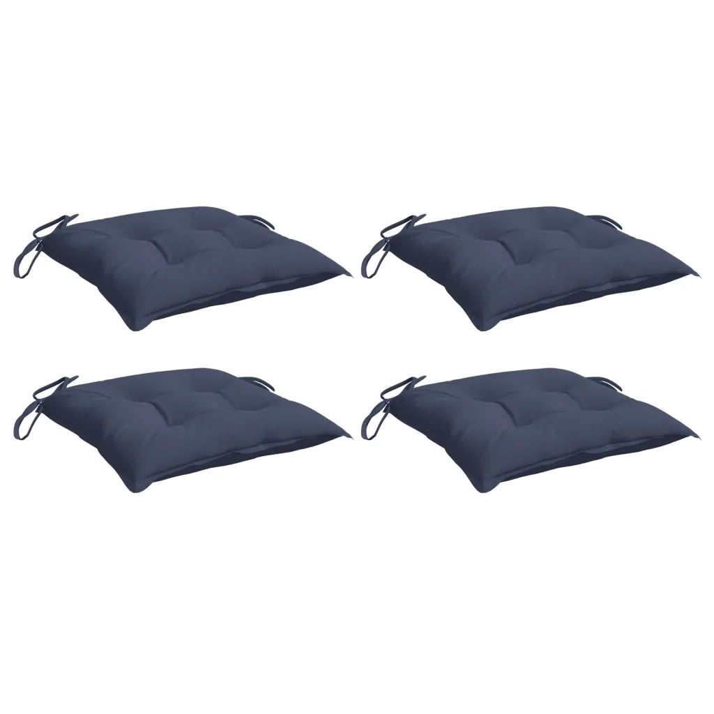 Cuscini per Sedia 4 pz Blu Marino 40x40x7 cm in Tessuto Oxford 378856