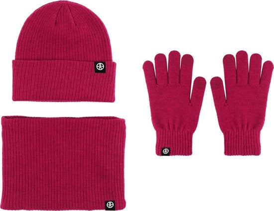 Set di Cappelli e Guanti da Donna con Touchscreen e Cappello da Uomo in Lana con 3 Pezzi 

Specifiche tecniche: 
- 3 pezzi 
- Materiale: Lana 
- Colori: Rosso, Rosa