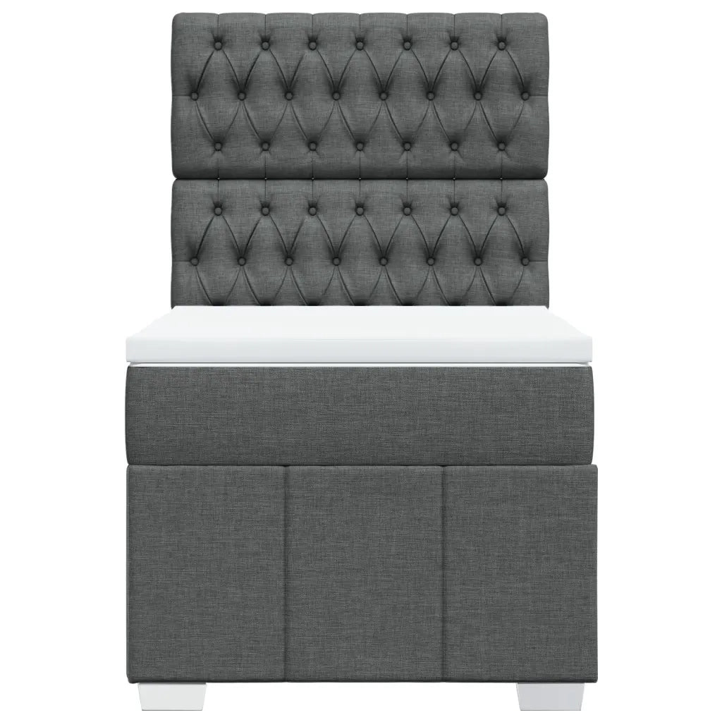 Giroletto a Molle con Materasso Grigio Scuro 80x200 cm Tessuto