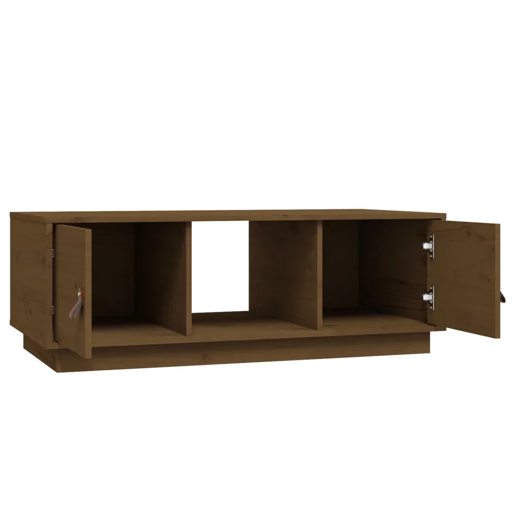 Tavolino da Salotto ambra 100x50x35 cm Legno Massello di Pino 818268