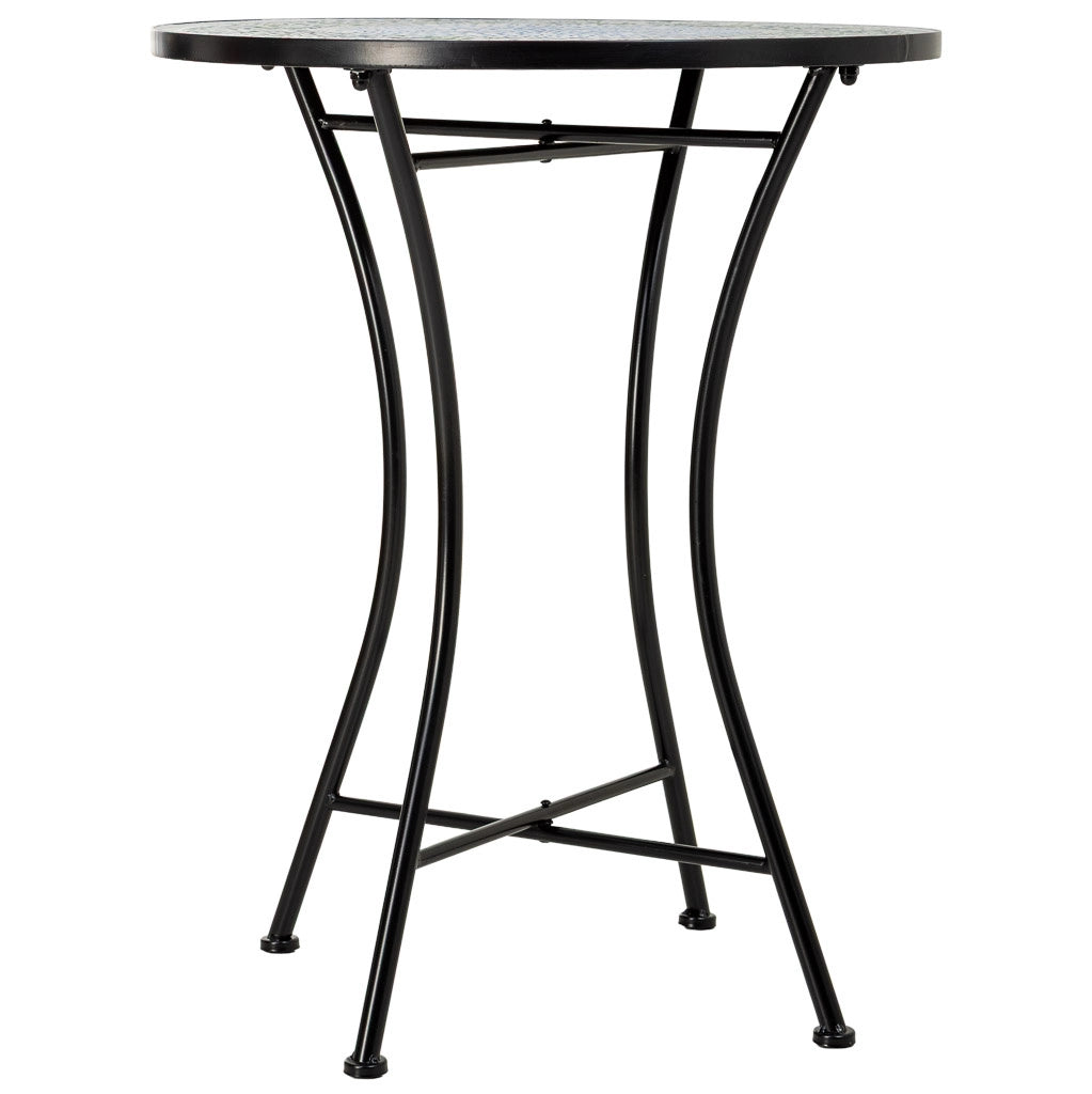 Set tavolo e 2 sedie in metallo, 60x60x75h cm, 38x46x90h cm