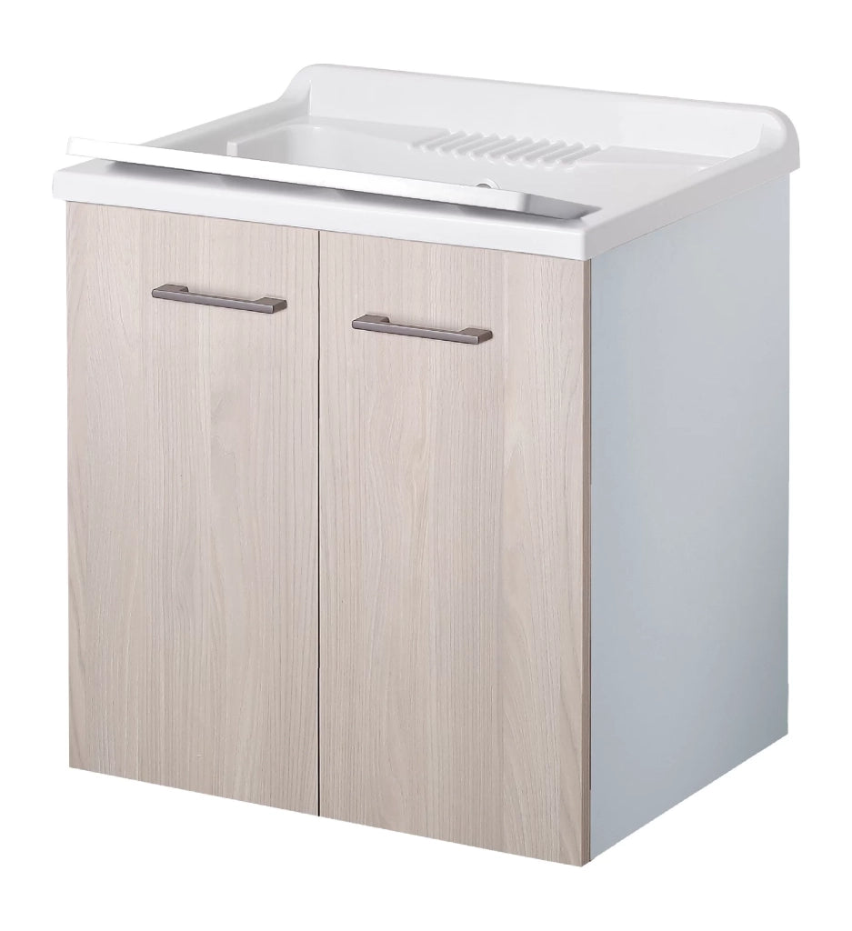 Lavatoio sospeso 60x50 con doppie ante olmo