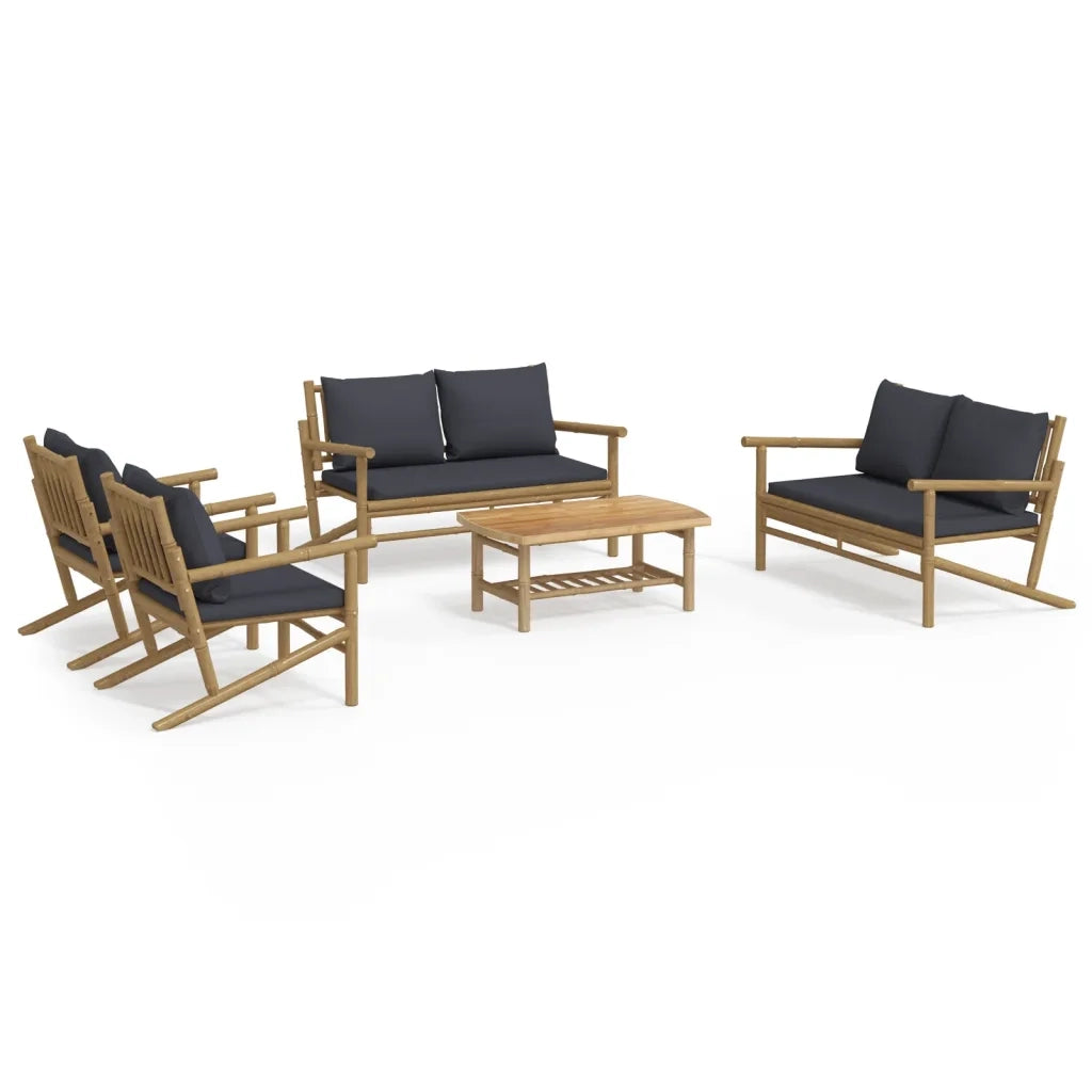 Set Salotto da Giardino 5pz con Cuscini Grigio Scuro BambÃ¹