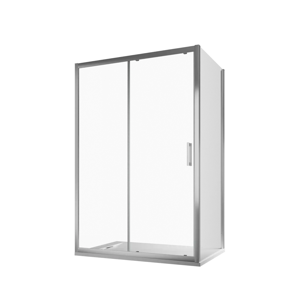 Box doccia cromato 135x70cm vetro 6mm trasparente apertura scorrevole h180cm | Sicily