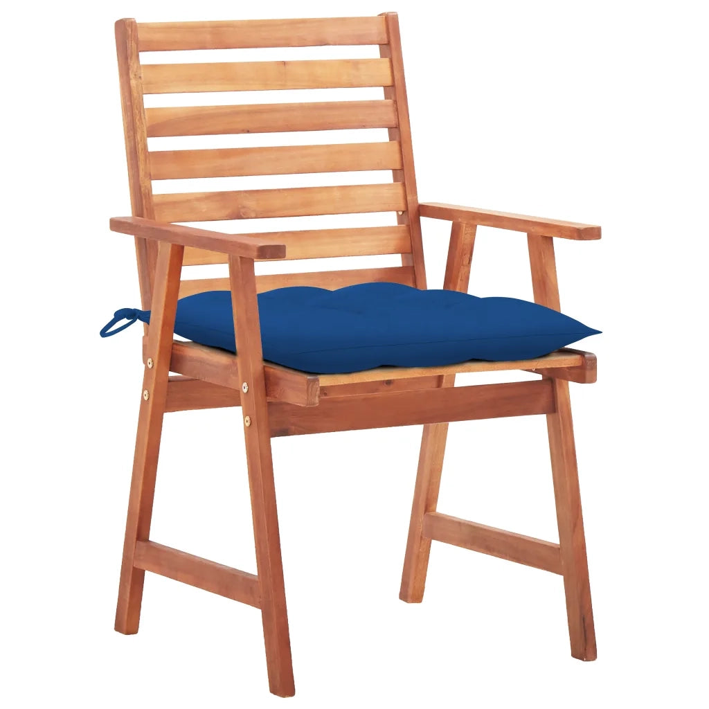 Sedie da Pranzo da Esterni con Cuscini 3 pz Massello di Acacia 3064372