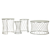 Tavolinetti Noah Silver Set 4 Pz cm ø 70x45-47x54,5-36x50-28x45
