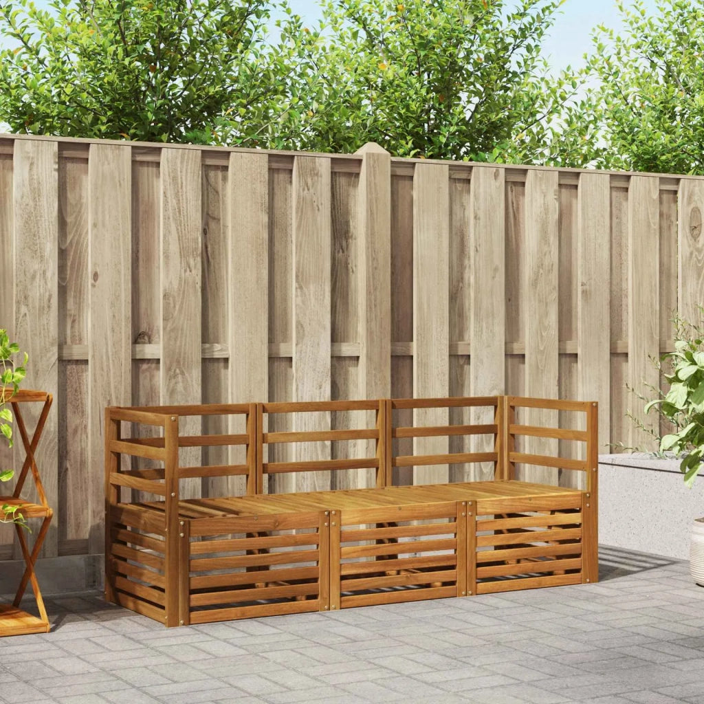 Set divani 3 pcs Naturale Legno di Acacia Massello