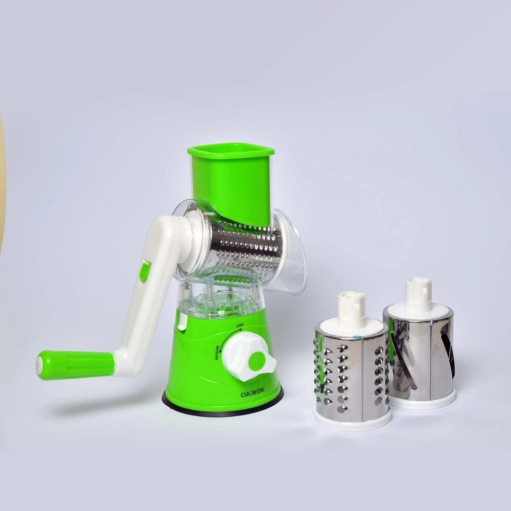Trade Shop - Grattugia A Tamburo Manuale Per Cucina Casa Da Tavolo Tritatutto Affetta Tx-9722 -