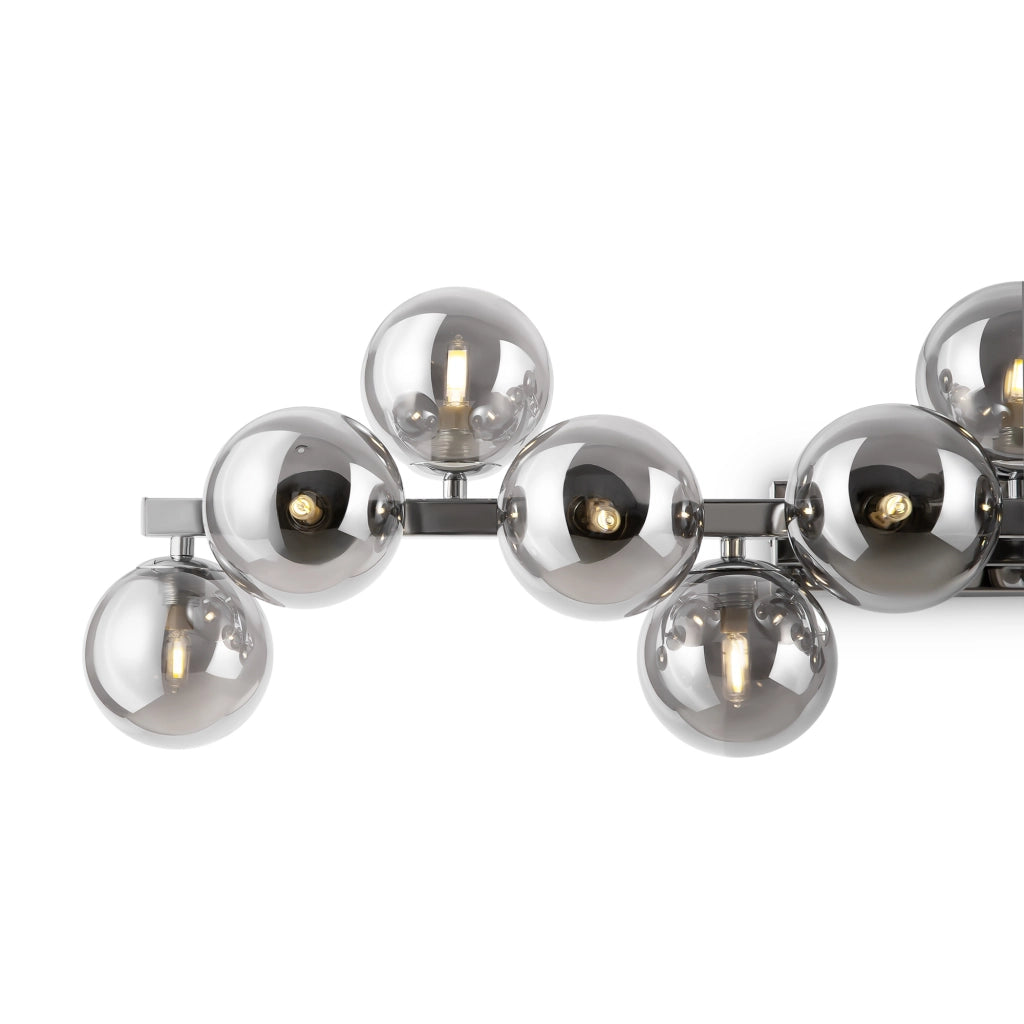 Maytoni applique contemporanea Dallas 13 luci G9 cromo metallo diffusore vetro soffiato fumè
