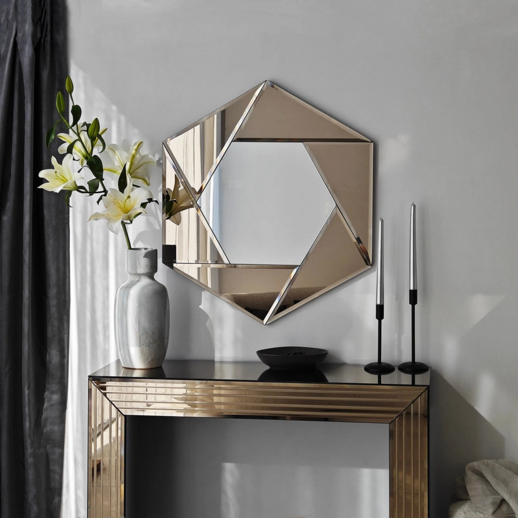 Ciglie, Specchio Forma Rombo, 60x70h cm Argento