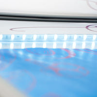 Espositore a Leggio con Piantana 29x47,7x2,3 cm in Alluminio con Led Porta Menù Nera