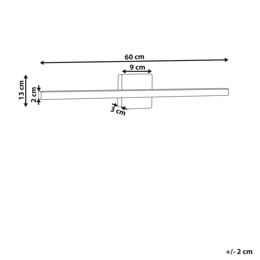 Lampada specchio con luce LED in metallo orizzontale stile moderno oro