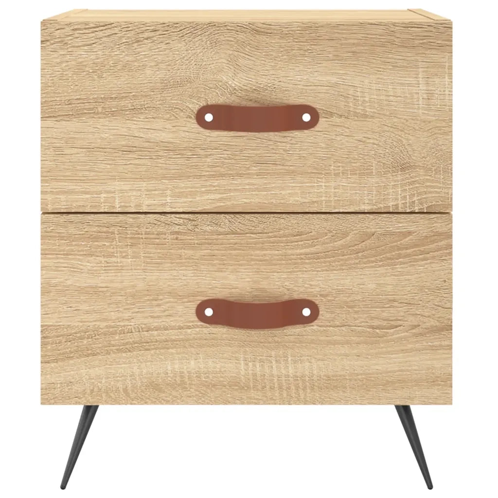 Comodini 2 pz Rovere Sonoma 40x35x47,5 cm in Legno Multistrato