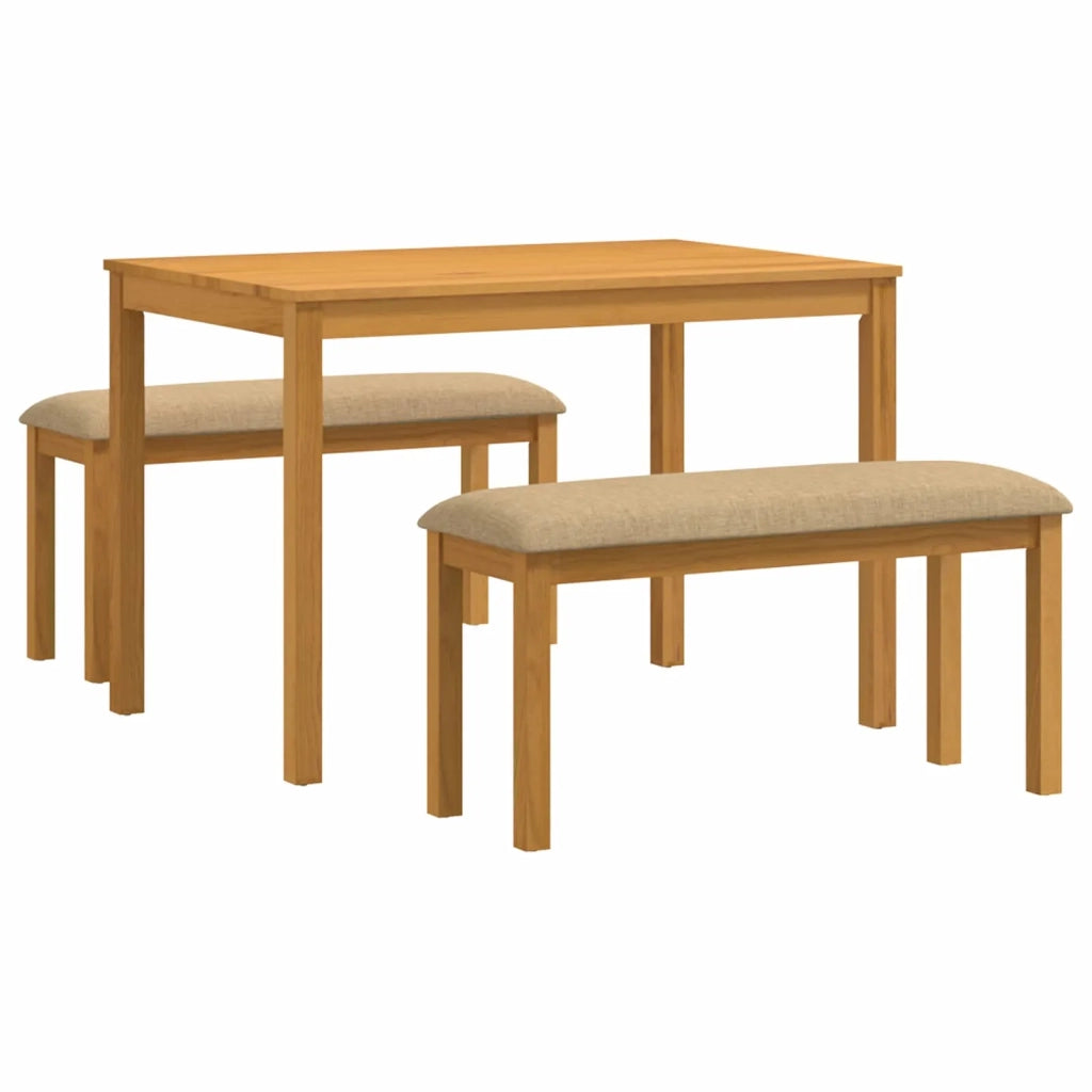 Set da pranzo 3 pz Beige Legno di Quercia Massello 3430273