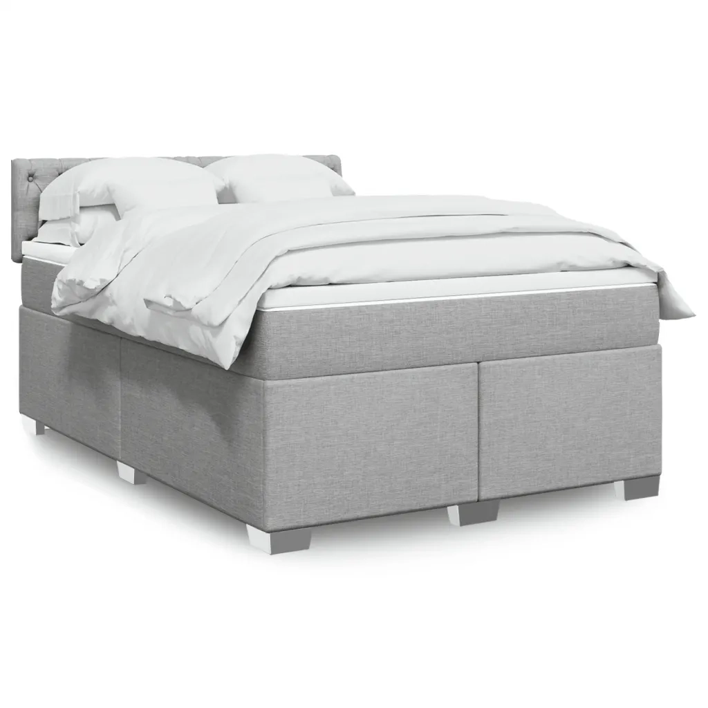Giroletto a Molle con Materasso Grigio Chiaro 160x200cm Tessuto