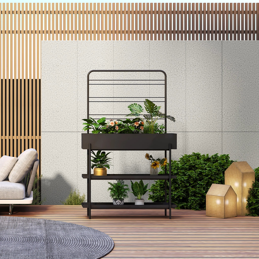 Scaffale Portapiante Alto Aalsmeer in Metallo 154 x 96 x 24 cm - Nero casa.pro