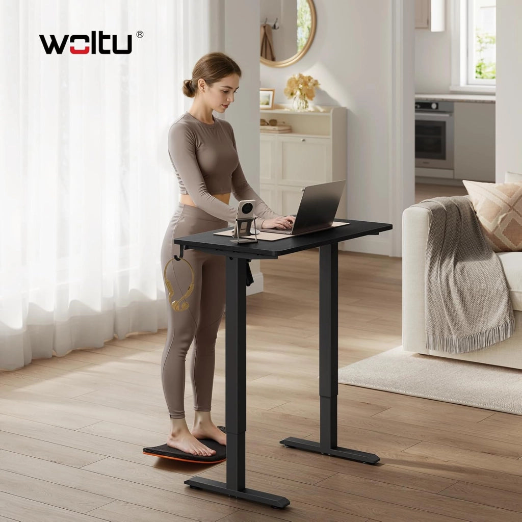 Scrivania Elettrica Regolabile in Altezza 72-118 cm, con 3 Memorie e 2 Ganci – Nero, Silenziosa, Capacità di Carico 80 kg – per Ufficio, Casa, Gaming e Studio, 80x48 cm