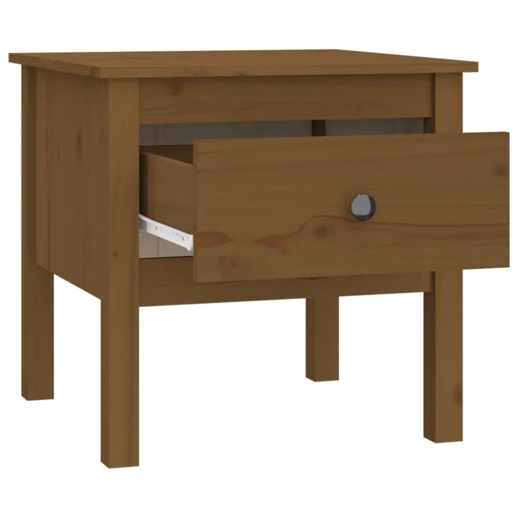 Tavolino Marrone Ambrato 50x50x49 cm Legno Massello di Pino 813800