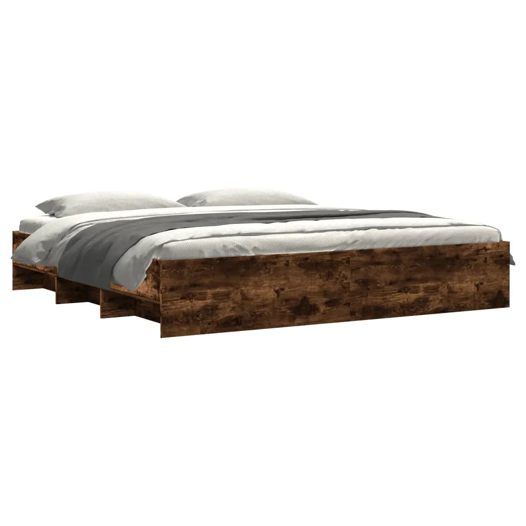 Giroletto senza Materasso Rovere Fumo 200x200 cm in Truciolato 3295629