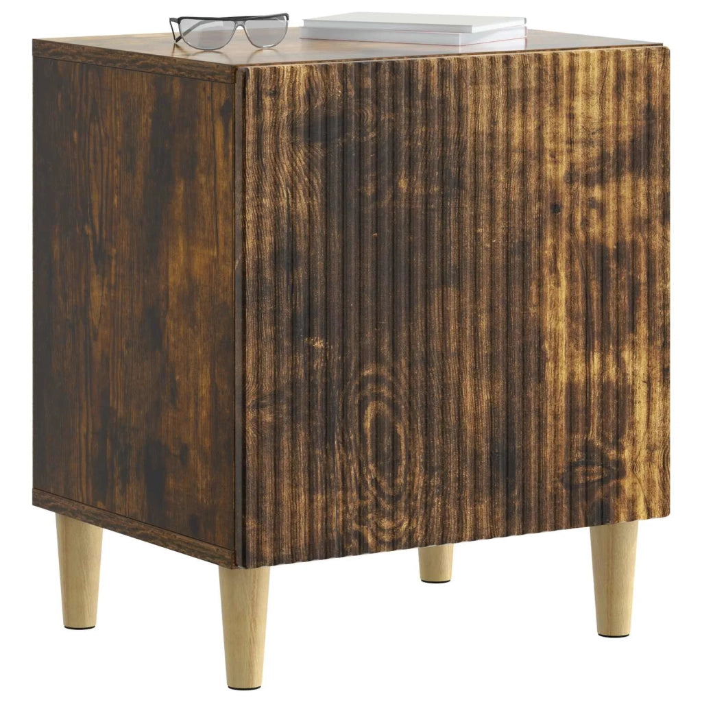 Comodino | Armadio da Notte | Mobiletto da notte Rovere Fumo 43 x 34,5 x 50 cm