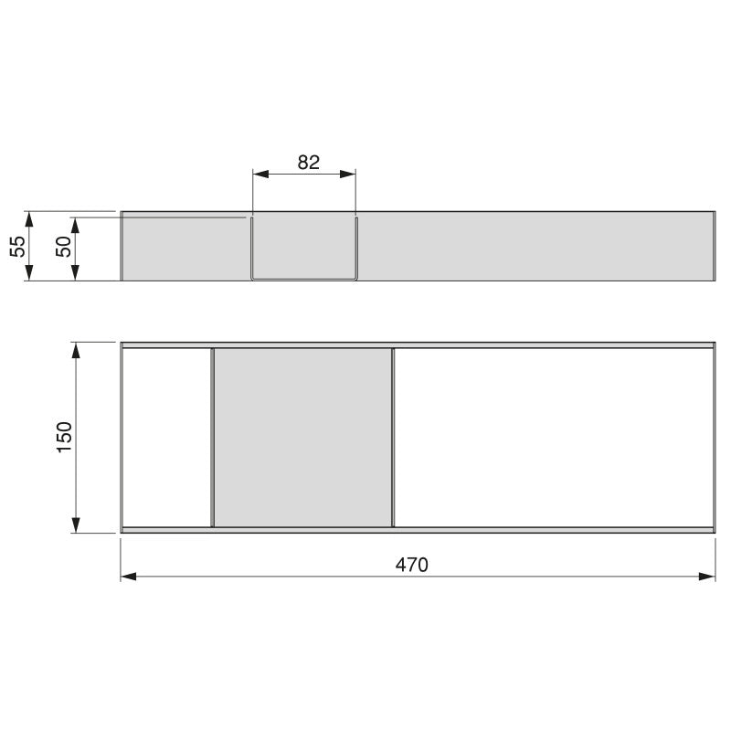 Organizzatore inclinato per cassetto Orderbox, 150x470 mm, Acciaio e Legno, Grigio antracite