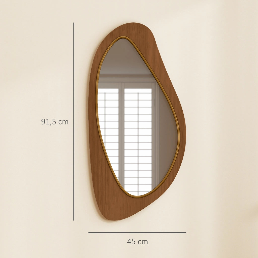 Specchio da Parete con Cornice in Pino ¨C zephmum ¨C 91.5x45x3 cm Naturale