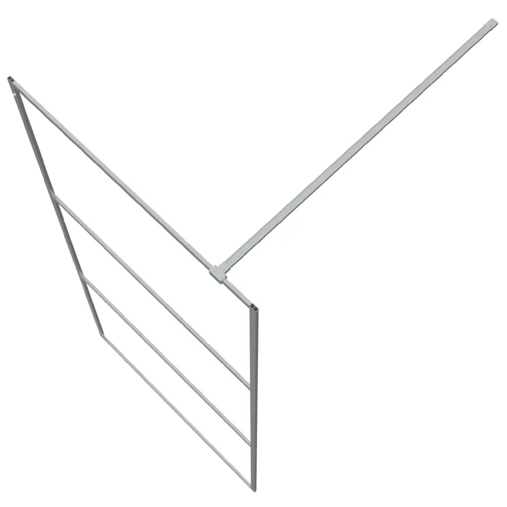 Parete Doccia Walk in Argento 90x195 cm Vetro Trasparente ESG cod mxl 31672
