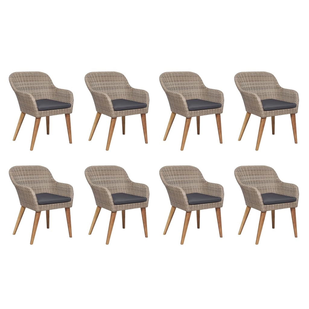 Set da giardino mobili da esterno set di mobili da 9 pezzi con cuscini resina intrecciata 02_0018326