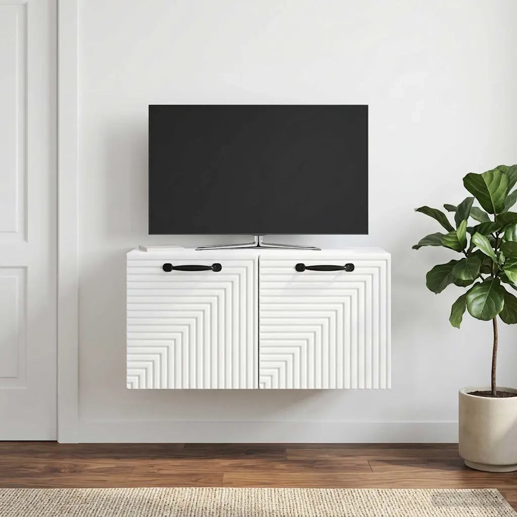 Mobile Porta TV da Muro Bianco 59,5 x 31 x 30 cm 898705