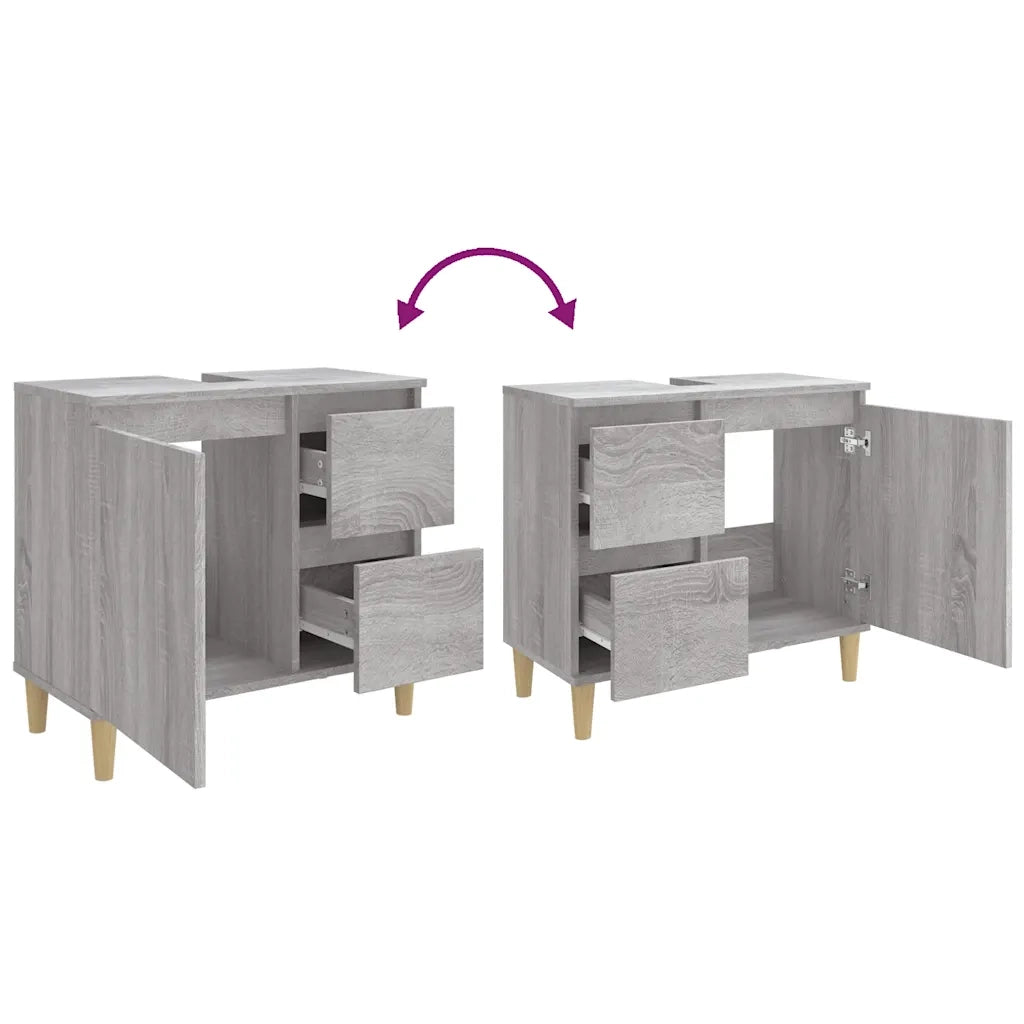 Armadietto Bagno | Armadio da bagno Grigio Sonoma 65x33x60 cm in Legno Multistrato