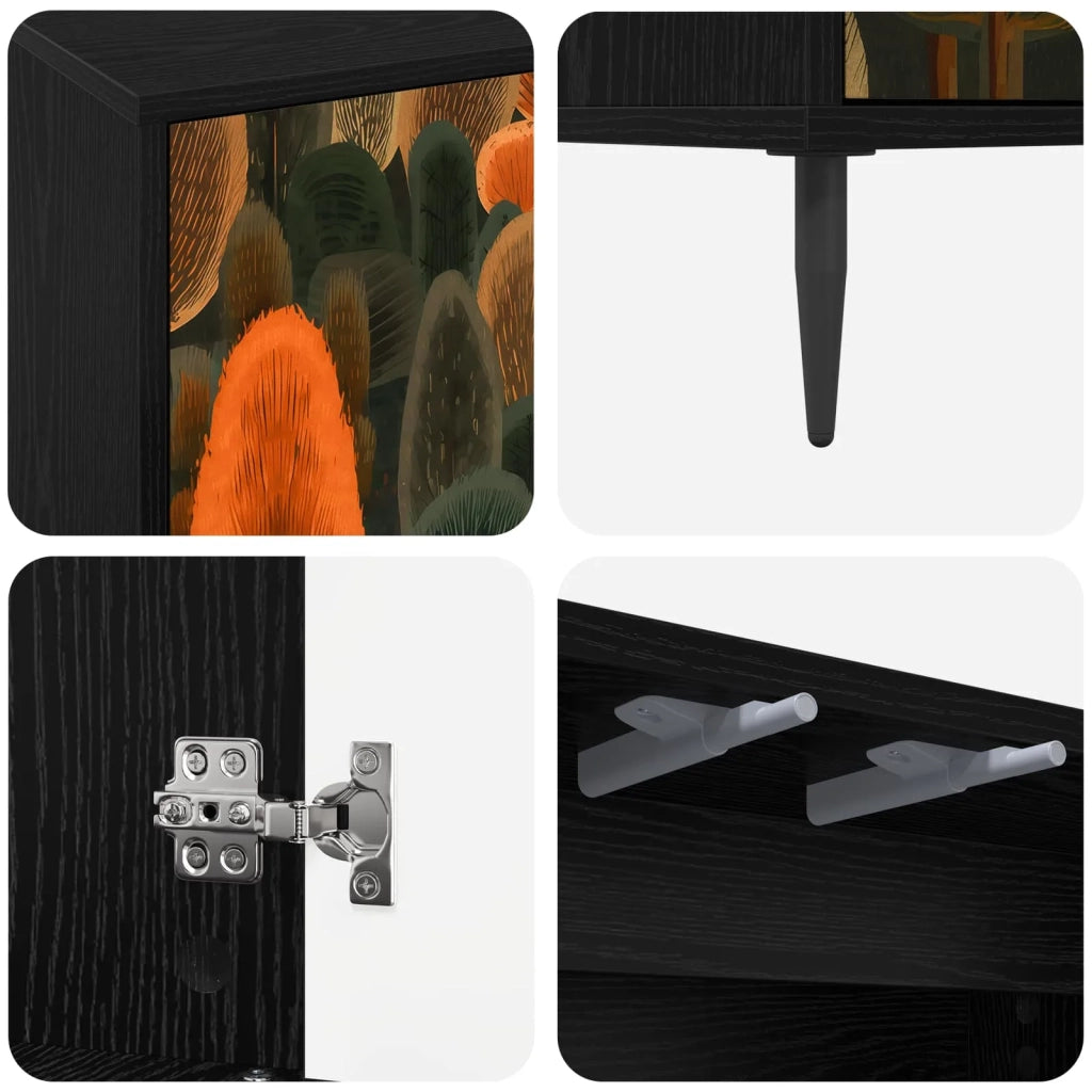 Credenza ZAANDAM Rovere Nero 69 x 33 x 76 cm 8006940