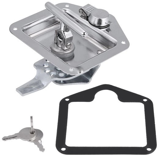 Manubrio T con chiusura a scatto in acciaio inossidabile - Chiave con 2 chiavi - Gomma sigillante - Adatto per cassetto degli attrezzi - Impermeabile e resistente alla polvere - Blocco di sicurezza