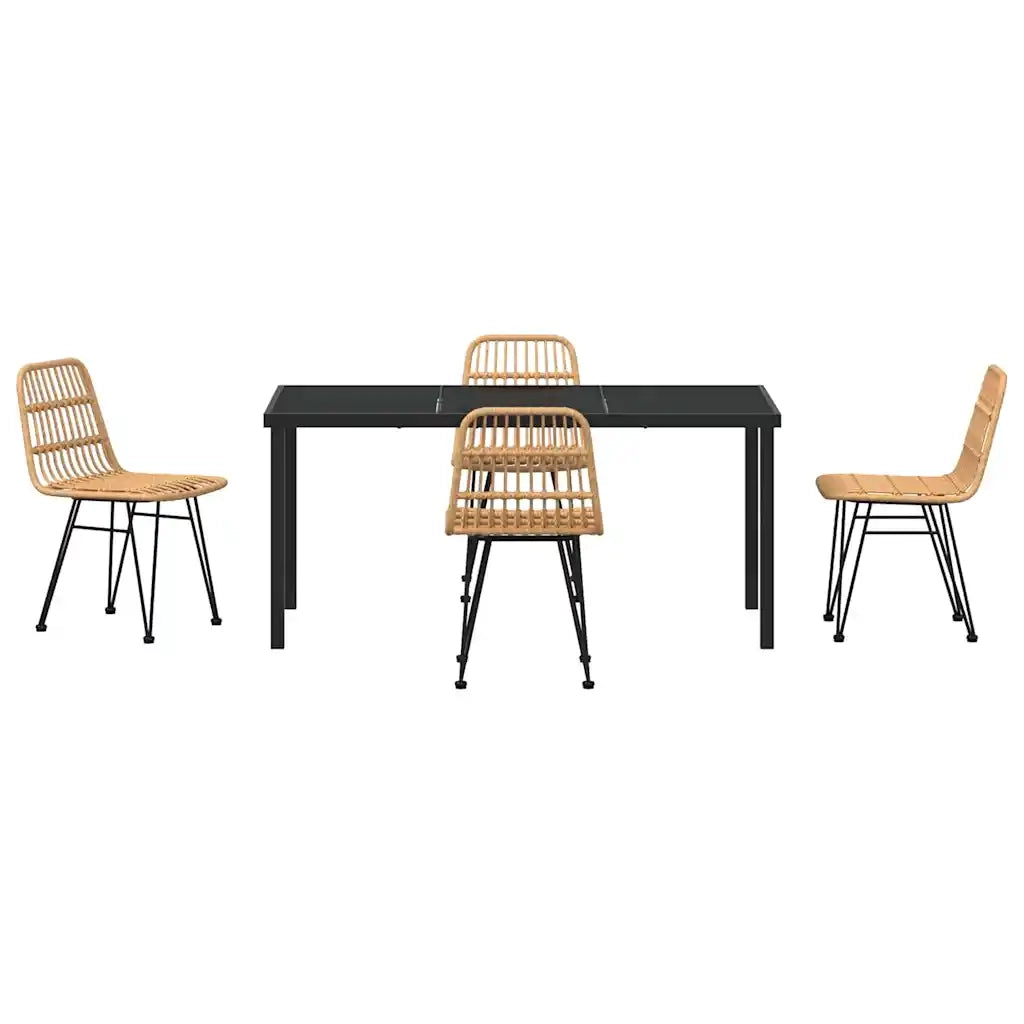 Set da Pranzo per Giardino 5 pcs Marrone 3379194
