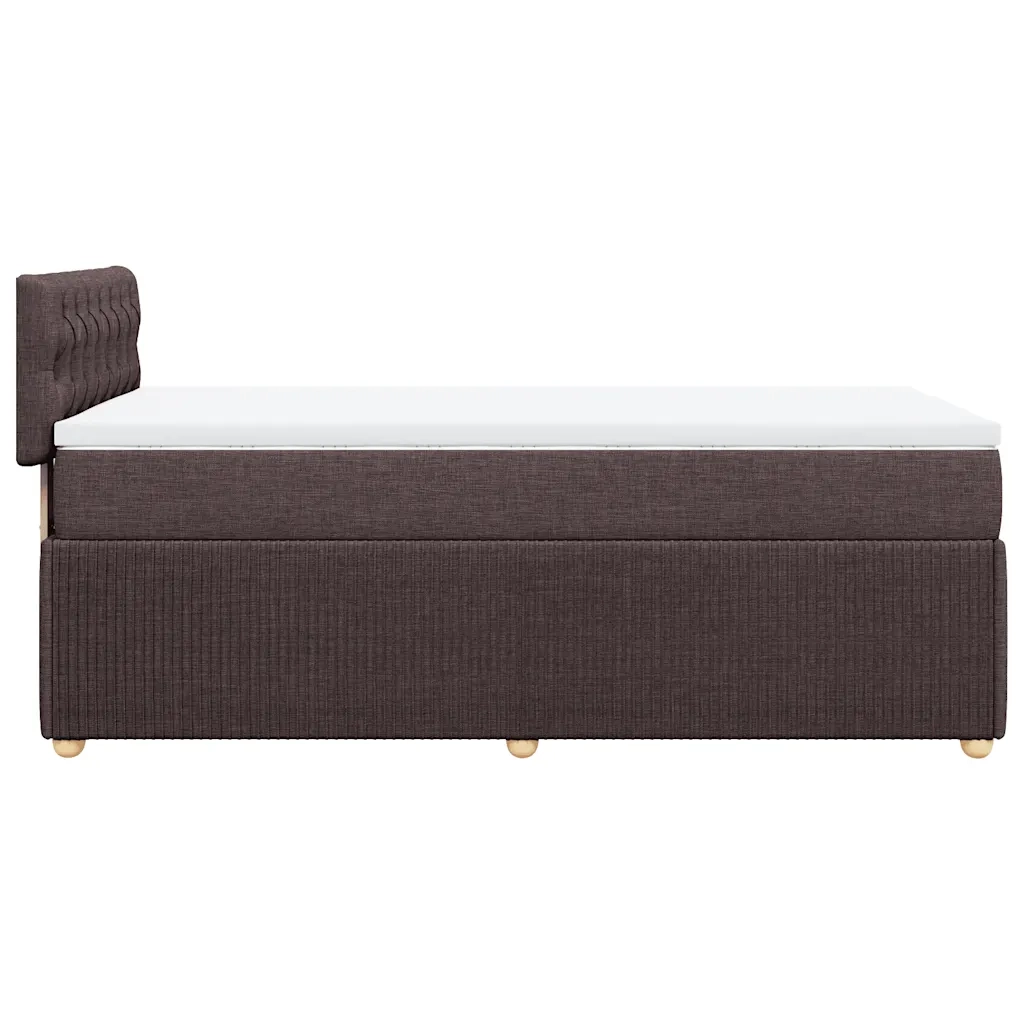 Giroletto a Molle con Materasso Marrone Scuro 80x200 cm Tessuto
