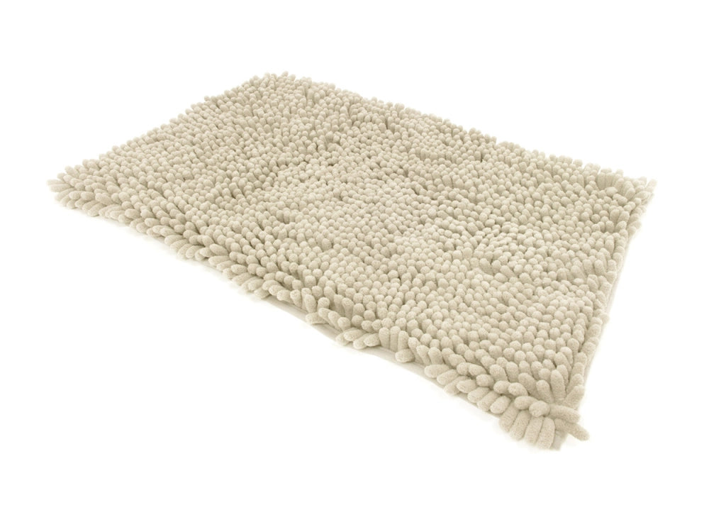 Tappeto Bagno Retro Gommato Antiscivolo Lavorazione Shaggy Modello Passatello - 60x120 - Beige