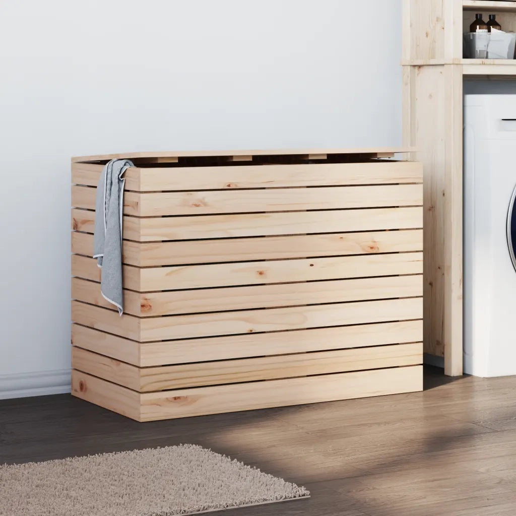 Cesto per Bucato 88,5x44x66 cm Legno Massello Pino 832319