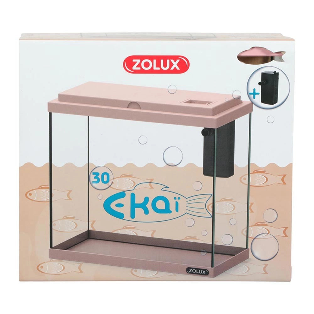 Zolux Ekai 30 13L - acquario cm30x18x24h completo di filtro interno Colore: Rosa