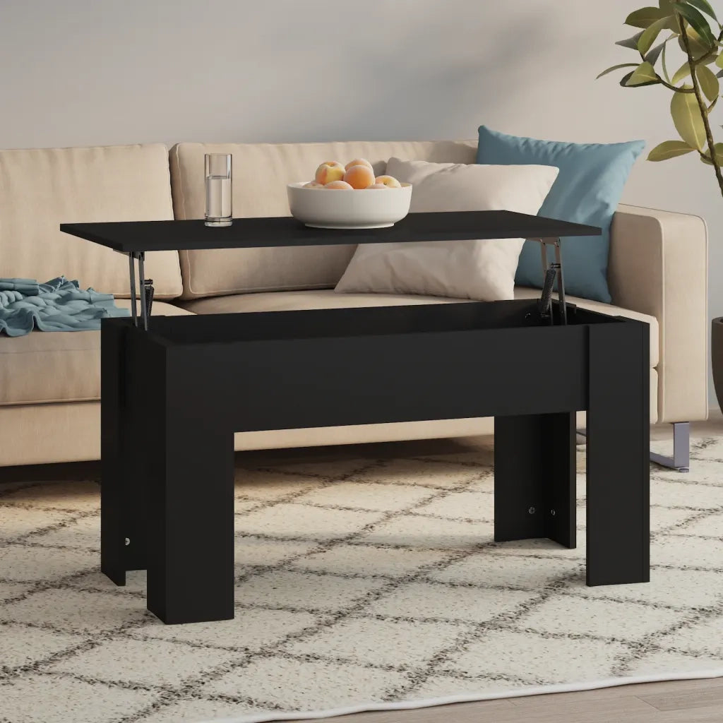 Tavolino da Salotto Nero 101x49x52 cm in Legno Multistrato cod mxl 23883