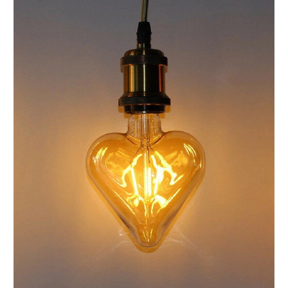 Trade Shop - Lampadina Filamento Cuore Ambra E27 4w Stile Vintage Retro Luce Decorativa Cu-oc -