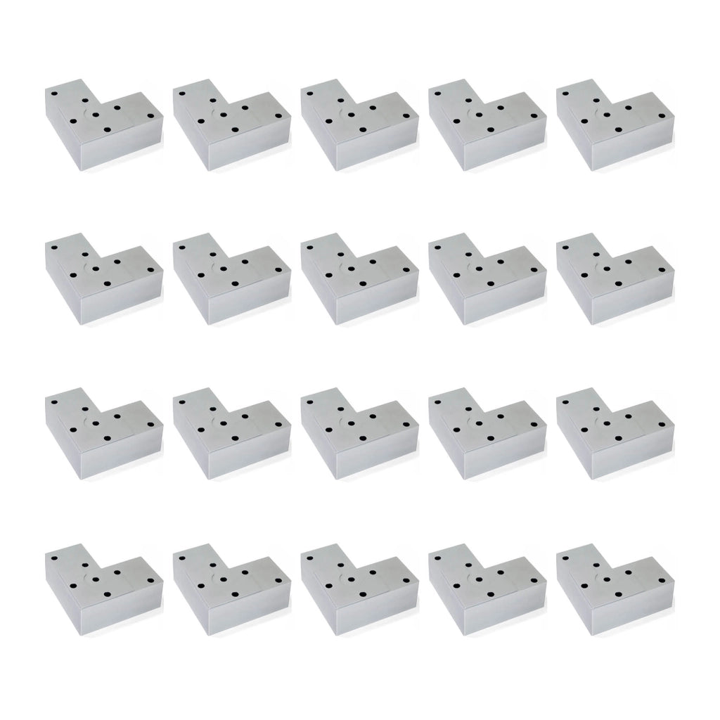 Emuca Piedino per mobile Alumix 8, altezza 24 mm, Verniciato alluminio, Tecnoplastica, 20 u.